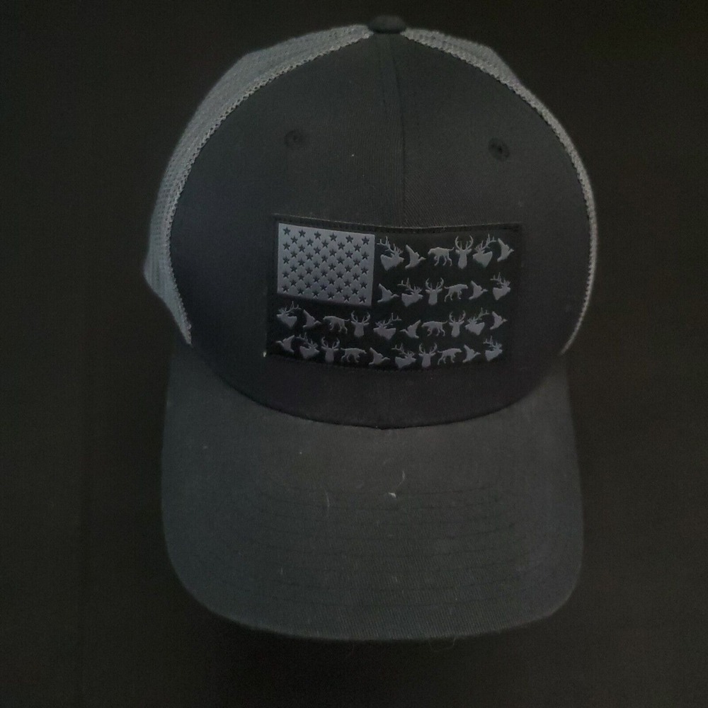 Columbia PHG Game Flag Hat Cap Fitted One Size Snapback Trucker Cap Black Logo - Picture 8 of 10